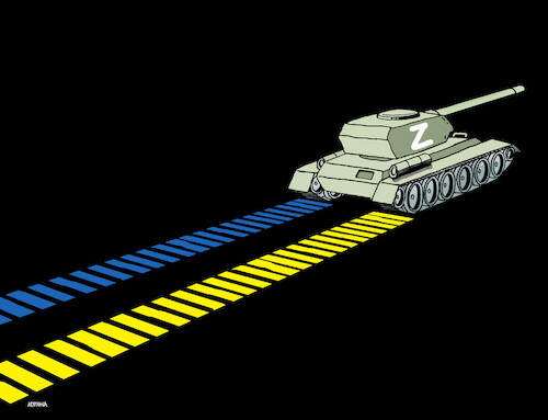 Cartoon: ukratank2 (medium) by Lubomir Kotrha tagged ukraine,russia,europe,war,world,eu,ukraine,russia,europe,war,world,eu