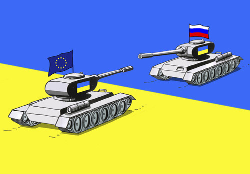 Cartoon: ukratank (medium) by Lubomir Kotrha tagged ukraine,kyev,krym,maidan
