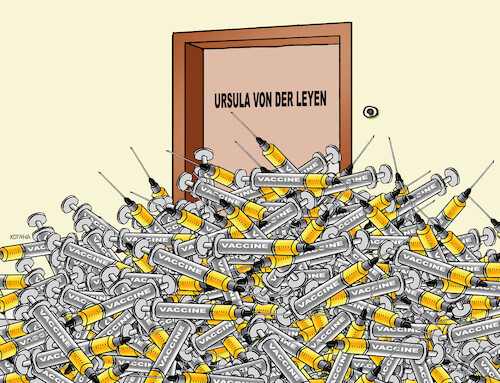 Cartoon: ursuldvere (medium) by Lubomir Kotrha tagged ursula,von,der,leyen,eu,pfizergate,ursula,von,der,leyen,eu,pfizergate