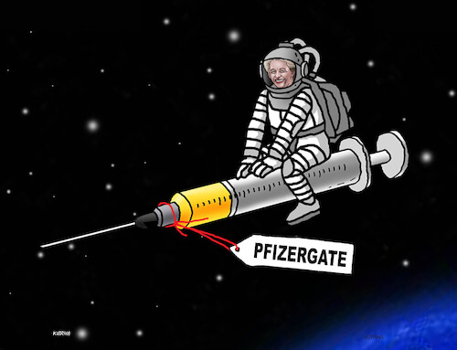 Cartoon: ursulkozmo (medium) by Lubomir Kotrha tagged ursula,von,der,leyen,eu,pfizergate,ursula,von,der,leyen,eu,pfizergate
