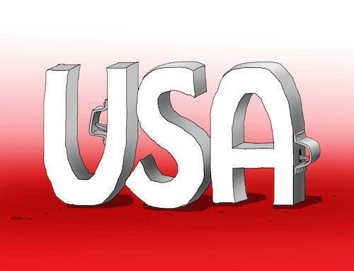 Cartoon: usabums (medium) by Lubomir Kotrha tagged usa,el,paso,texas,walmart