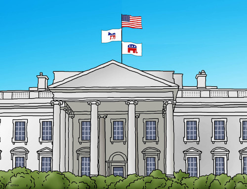 Cartoon: usaflags (medium) by Lubomir Kotrha tagged usa,election,trump,biden,usa,election,trump,biden
