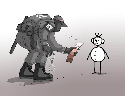 Cartoon: usaicetest (medium) by Lubomir Kotrha tagged ice,migrants,testing,ice,migrants,testing