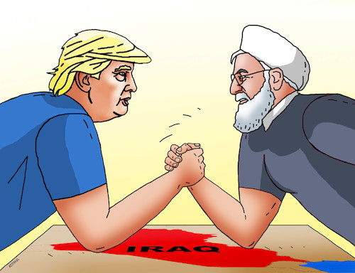 Cartoon: usairan (medium) by Lubomir Kotrha tagged iraq,usa,iran,war,trump,ruhani
