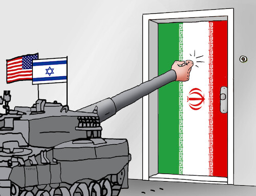 Cartoon: usatuktuk (medium) by Lubomir Kotrha tagged israel,usa,iran,war,israel,usa,iran,war
