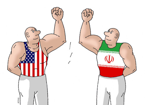 Cartoon: usiransval (medium) by Lubomir Kotrha tagged iraq,usa,iran,war,trump,ruhani