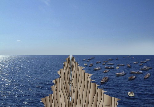 Cartoon: utecenci (medium) by Lubomir Kotrha tagged migrants,afrika,europe,eu,world,war,peace
