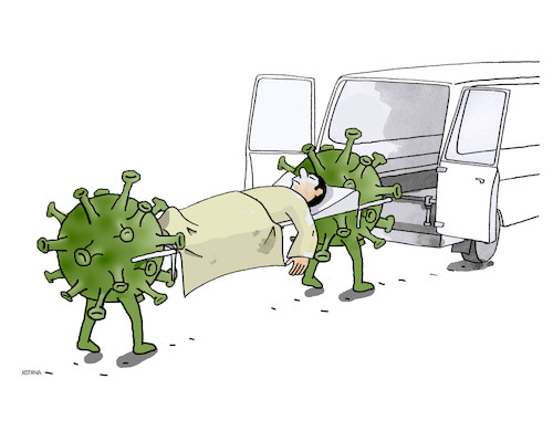 Cartoon: virvirus (medium) by Lubomir Kotrha tagged coronavirus,dollar,euro,libra,world