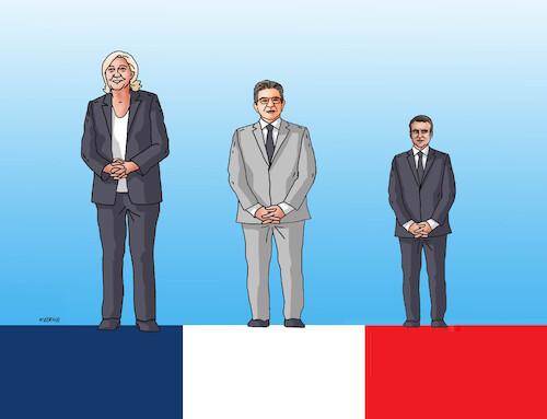 Cartoon: France elections 2024 (medium) by Lubomir Kotrha tagged france,elections,macron,le,pen,france,elections,macron,le,pen