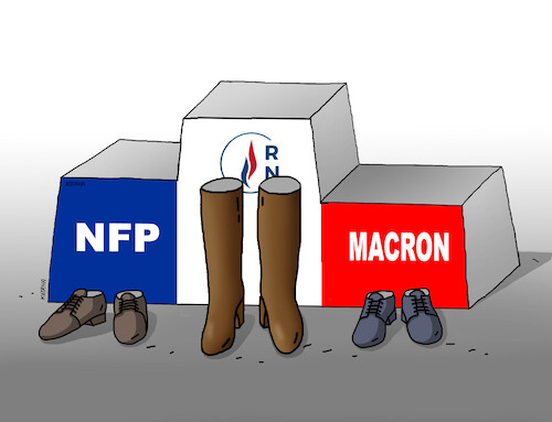 Cartoon: France elections 2024 (medium) by Lubomir Kotrha tagged france,elections,macron,le,pen,france,elections,macron,le,pen