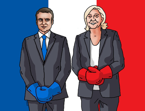 Cartoon: france elections (medium) by Lubomir Kotrha tagged france,elections,macron,le,pen,france,elections,macron,le,pen