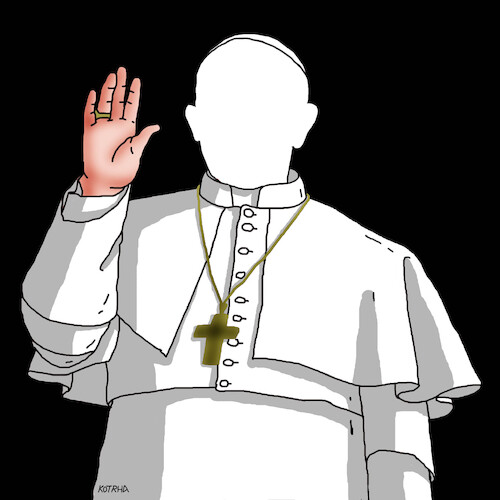 Cartoon: new pope - election of the pope (medium) by Lubomir Kotrha tagged new,pope,election,of,the,new,pope,election,of,the