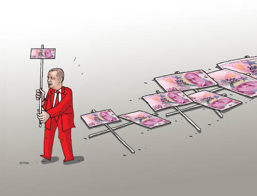 Cartoon: Turkey problems Turkish lira (medium) by Lubomir Kotrha tagged turkey,problems,turkish,lira,dollar,euro,turkey,problems,turkish,lira,dollar,euro