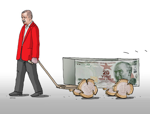 Cartoon: Turkey problems Turkish lira (medium) by Lubomir Kotrha tagged turkey,problems,turkish,lira,dollar,euro,turkey,problems,turkish,lira,dollar,euro