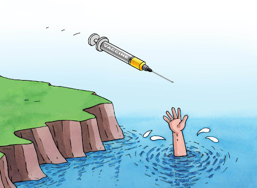 Cartoon: vaccine (medium) by Lubomir Kotrha tagged covid,vaccine,covid,vaccine