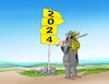 Cartoon: 2024smer (small) by Lubomir Kotrha tagged pf 2024 happy new year