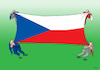 Cartoon: czechflag (small) by Lubomir Kotrha tagged czech,parliamentary,elections,2017,andrej,babis,ano,eu