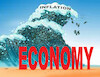 Cartoon: ekotsunami-en (small) by Lubomir Kotrha tagged money,economy,dollar,euro,inflation