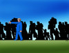 Cartoon: emigmerkel (small) by Lubomir Kotrha tagged worldeuropagermanymerkelimmigrants