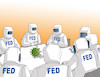 Cartoon: fedvirus (small) by Lubomir Kotrha tagged coronavirus,wall,street,fed,burza,dollar