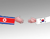 Cartoon: koreahands (small) by Lubomir Kotrha tagged korea,north,south,kim,war,peace,world