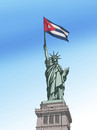 Cartoon: libertycuba (small) by Lubomir Kotrha tagged usa,kuba,castro,obama,world