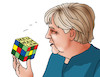 Cartoon: merkelrubik-de (small) by Lubomir Kotrha tagged germany,angela,merkel,new,elections,europa,euro,dollar