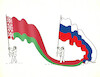 Cartoon: rusbielo (small) by Lubomir Kotrha tagged russia,belarus,flags
