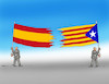 Cartoon: spainflagtrh (small) by Lubomir Kotrha tagged catalonia,refererendum,independence,spain,europa,barcelona,madrid