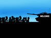 Cartoon: tankwelcome (small) by Lubomir Kotrha tagged refugees,welcome,europe,afrika,germany,merkel,world