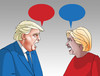 Cartoon: trumpclintkecy (small) by Lubomir Kotrha tagged hillary clinton donald trump usa dollar president election world
