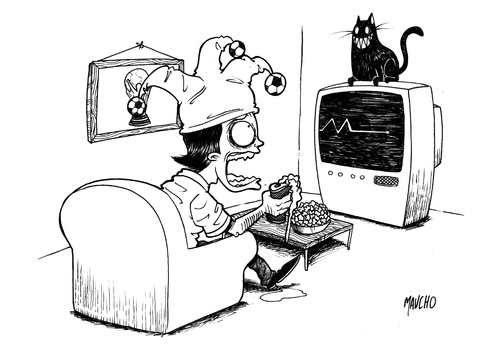 Cartoon: superstition (medium) by maucho tagged cat