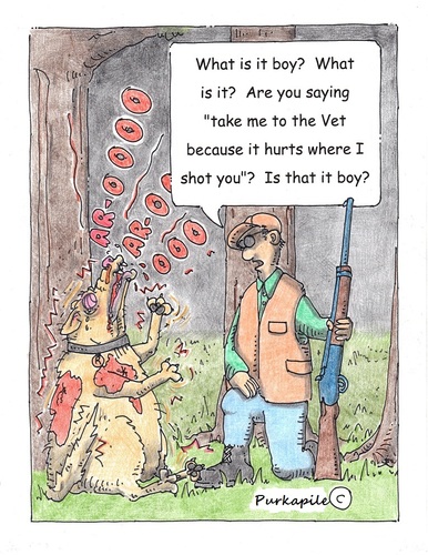 Cartoon: shot my dog (medium) by armadillo tagged shot,dog,woods,accident