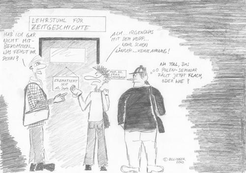 Cartoon: Nachtrag zum Wintersemester (medium) by Ullinger tagged universitaet,steinbach,polen,studenten,rueckzug,erika