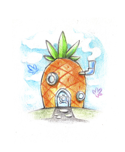 Cartoon: Sponge house (medium) by Trippy Toons tagged spongebob,sponge,bob,squarepants,schwammkopf,cannabis,marihuana,marijuana,stoner,stoned,kiffer,kiffen,weed,ganja,house,haus,pineapple,ananas