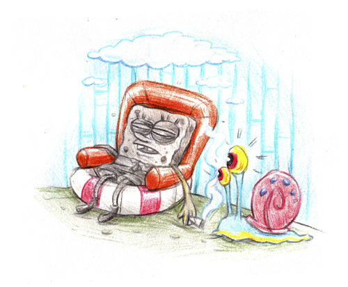 Cartoon: Stoned Sponge (medium) by Trippy Toons tagged spongebob,sponge,bob,squarepants,schwammkopf,eyes,augen,bloodshot,cannabis,marihuana,marijuana,stoner,stoned,kiffer,kiffen,weed,ganja,gary,snail,versteinert