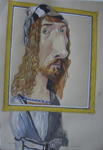 Cartoon: Albrecht Dürer (medium) by SAPIENS tagged cartoon,drawing,colour