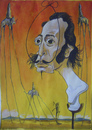 Cartoon: Salvador Dali (small) by SAPIENS tagged cartoon drawing colour