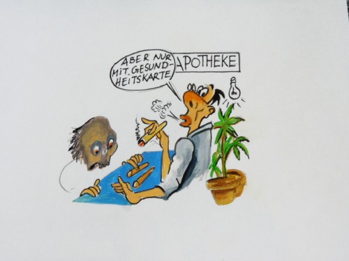 Cartoon: Bitte nur mit Gesundheitskarte! (medium) by Steffi und Siggi tagged gesundheit,innenpolitik,politik,drogen,gesundheitsreform
