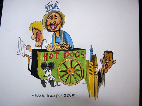 Cartoon: Hillarys Wahlkampf (medium) by Steffi und Siggi tagged usa,wahlkampf,obama,hillary,clinton,amerika