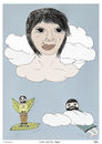 Cartoon: Gott und ihre Engel (small) by zeichenstift tagged engel,angel,god,religion,religous,clouds,sky,believe,hope,woman