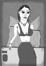 Cartoon: Surrealism (small) by zeichenstift tagged beauty,lady,angel,engel,schönheit,porträt,grau,frau,woman,black,white,innocence,sin,sensitive,unschuldig,sündig,surreal,fantastisch,fantasy,girl,mädchen,erscheinung,heilige,holy