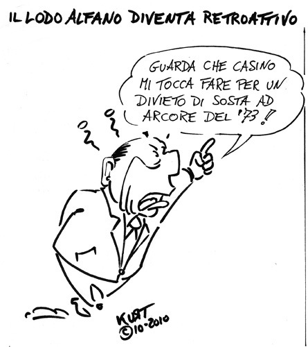 Cartoon: Lodo Alfano (medium) by kurtsatiriko tagged berlusconi,alfano,lodo