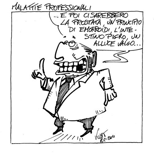 Cartoon: Malattie professionali (medium) by kurtsatiriko tagged berlusconi