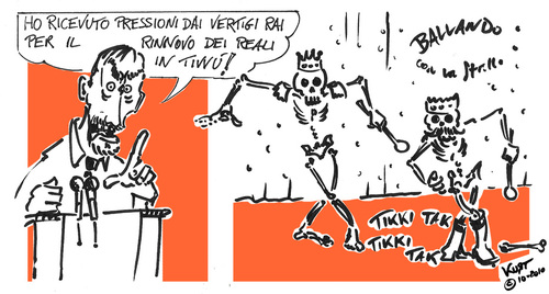 Cartoon: Rientro in Italia salme dei Re (medium) by kurtsatiriko tagged la,russa,re,italia,salme