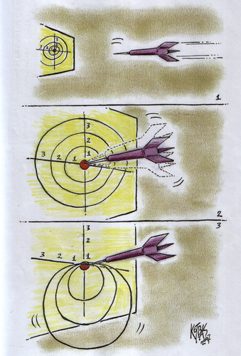 Cartoon: direct hit (medium) by kotbas tagged arrow,target,shot