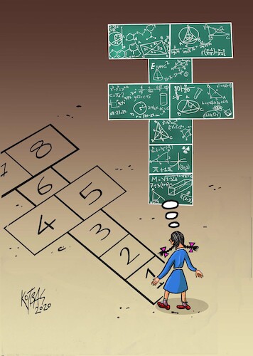 Cartoon: game is math (medium) by kotbas tagged math2022,child,game,math,student
