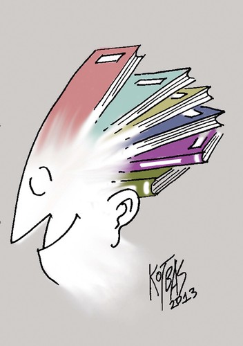 Cartoon: studying charismatic (medium) by kotbas tagged information,book,read
