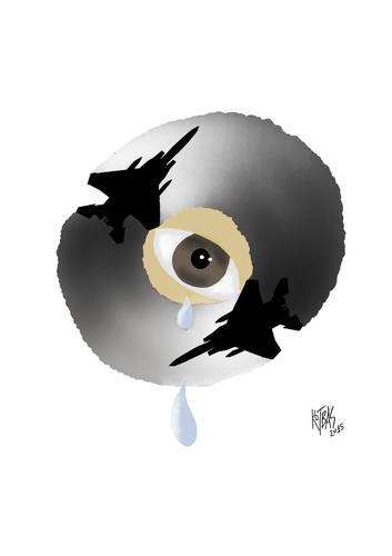 Cartoon: vicious circle- dead cert (medium) by kotbas tagged war,cert,tear,peace