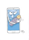 Cartoon: Digital Media (small) by kotbas tagged digital,media,virtual,child,tech,mobil,phone,telephone